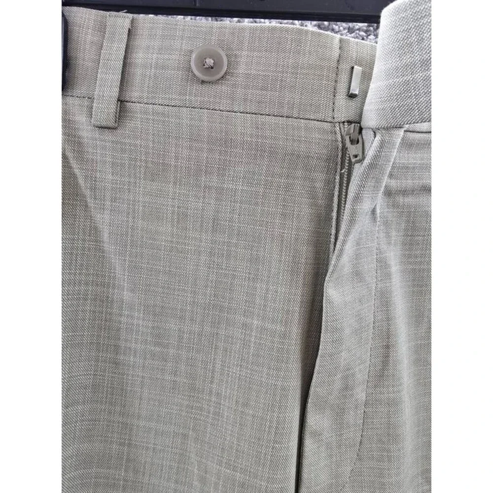 Calvin Klein Slim-Fit Dress Pants Men's 38Wx32L Taupe Solid Zip/Button Closure